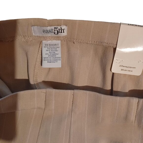 East 5th Khaki Pinstriped Dress Pants NWT - Picture 3 of 4